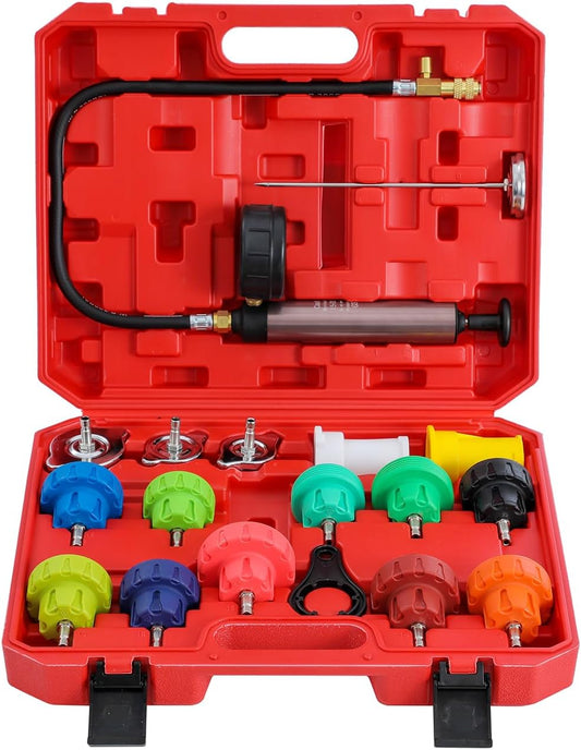 CL-350L, 22 Piece Coolant System Pressure Tester, For Use With All Vehicle Types